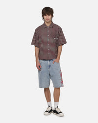 Worship Catharsis Box Crop Shirt Red Check