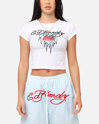 Ed Hardy Women's Ice Heart Baby T-Shirt White