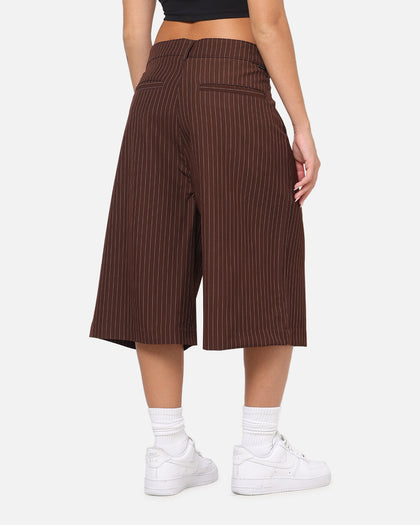 Carre Heritage Pleated Shorts Brown