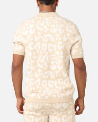 XXIII Puzzle Knit Button Up Shirt Beige/Off White