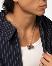 Saint Morta Dice Pendant Chain White Gold