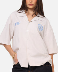 Carre Rose Pinstripe Button Up Shirt Sand