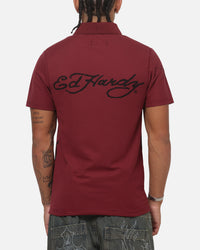 Ed Hardy Euro Polo Shirt Plum