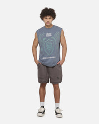 Saint Morta Wings Of Flight Oversized Muscle T-Shirt Washed Blue