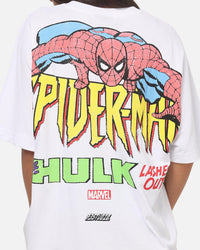 73Studio Marvel The Hulk Lashes Out All Over Print T-Shirt White