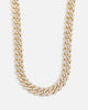 Saint Morta 18" 14mm Iced Interlink Chain Iced Gold