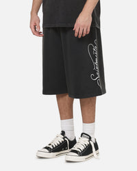 Saint Morta Scripted Baggy Shorts Washed Black