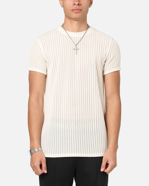 Sik Silk Textured Muscle Fit T-Shirt White