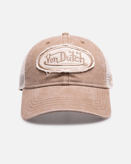 Von Dutch Distressed Trucker Snapback Brown/Taupe