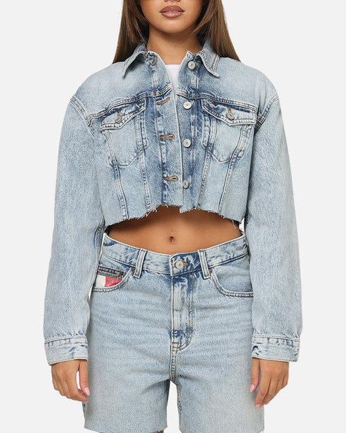 Tommy Jeans Women's Cropped Denim Trucker Jacket Mid Denim