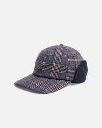 Kangol Plaid Earflaps Baseball Cap Grey