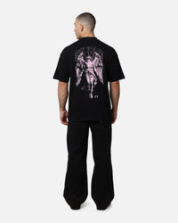 Saint Morta Lucian Mock Neck T-Shirt Black/Pink