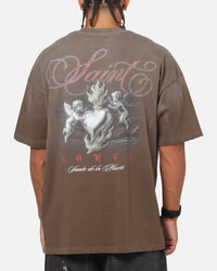 Saint Morta Heavens Kitchen Boxy T-Shirt Washed Brown
