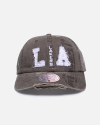 Mitchell & Ness Los Angeles Lakers 'Collegiate' Dad Fit Strapback Washed Chocolate