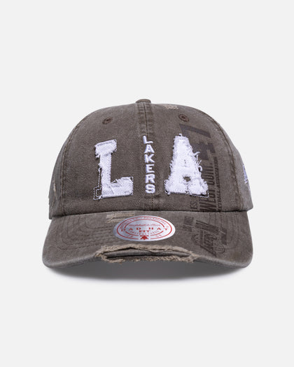 Mitchell & Ness Los Angeles Lakers 'Collegiate' Dad Fit Strapback Washed Chocolate
