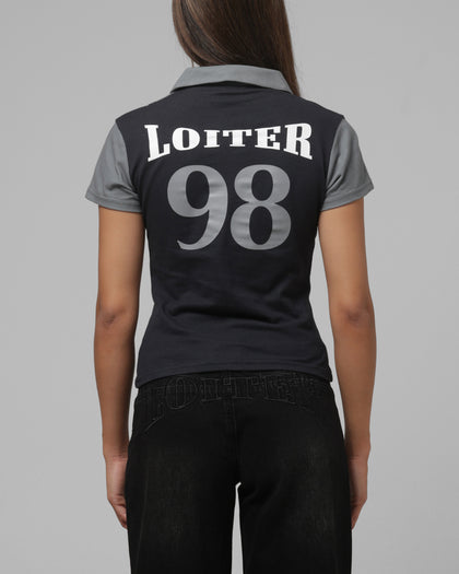 Loiter Women's Empire Polo T-Shirt Black