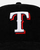 New Era Texas Rangers 'Black Cord' 9FORTY A-Frame Corduroy Snapback Black