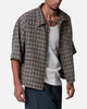 MNML Washed Poplin Over Button Up Shirt Green/Brown