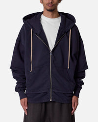 MNML Double Layer Zipper Sweater Washed Black