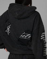 Loiter Destruction Hoodie Black