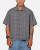 Carre Plaid Button Up Shirt Black-Plaid