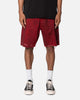 MNML Burnt Distressed Denim Shorts Red