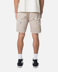 MNML Paint Twill Shorts Khaki