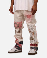 MNML B387 Rugged Flare Denim Jeans Off White