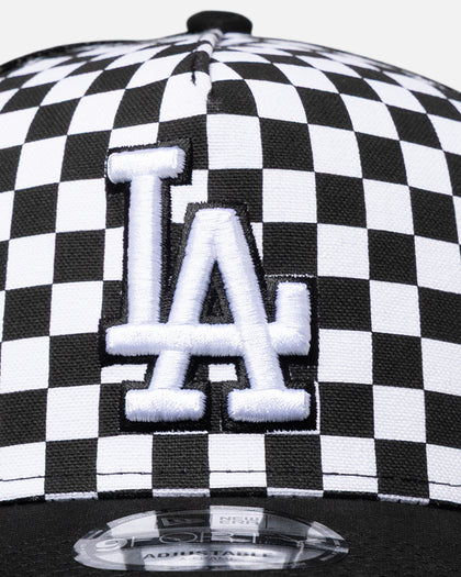 New Era Los Angeles Dodgers 'Checker Trucker' 9FORTY A-Frame Trucker Snapback White