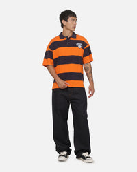 Mitchell & Ness New York Knicks Striped Polo T-Shirt Navy