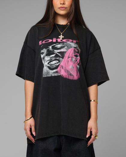 Loiter Silicone Premium Vintage T-Shirt Washed Black