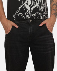 Ed Hardy Faded Bootcut Jeans Washed Black