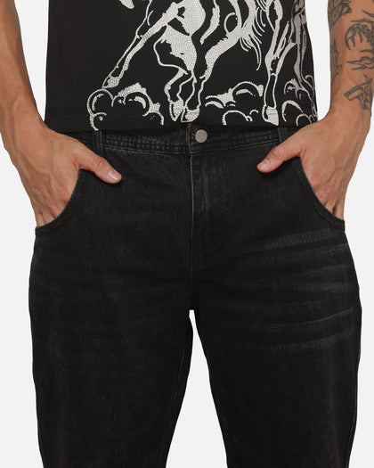 Ed Hardy Faded Bootcut Jeans Washed Black