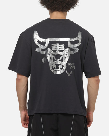 Mitchell & Ness Chicago Bulls Tape Crop T-Shirt Washed Black