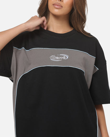Carre Athletic Panel Crew T-Shirt Washed Black