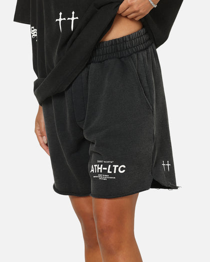 Saint Morta Athltc Sweat Shorts Washed Black