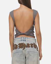 Ed Hardy Women's Cowl Back Top Grey