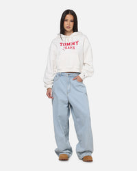 Tommy Jeans Women's TJW Boxy Crop Varsity Hoodie White