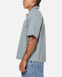 Carre Plaid Button Up Shirt Green-Plaid