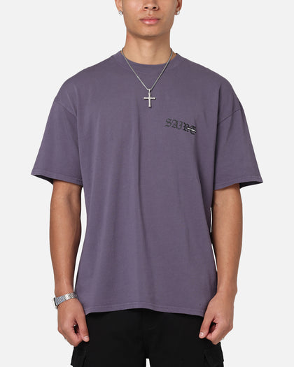 Saint Morta Gothic Stack T-Shirt Purple