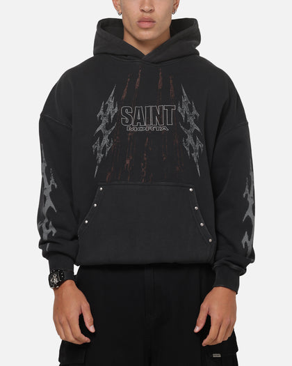 Saint Morta Worldwide Boxy Hoodie Washed Black