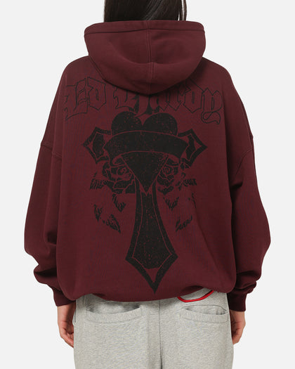Ed Hardy Sacred Heart Hoodie Burgundy