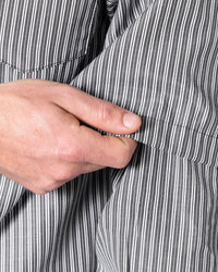 MNML Double Layer Pinstripe Shirt Black