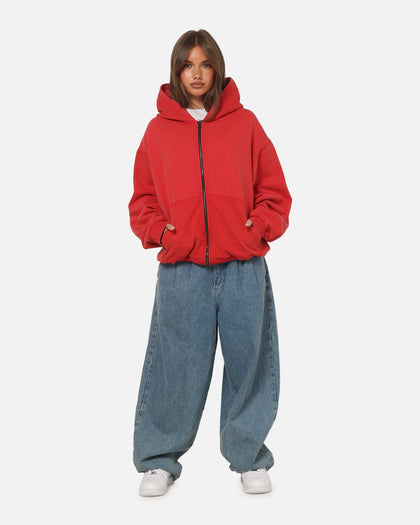 American Thrift Zip Hoodie Washed Red