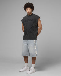 Loiter Cyber Applique Muscle T-Shirt Black