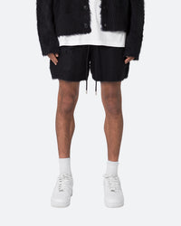 MNML Fuzzy Sweat Shorts Black