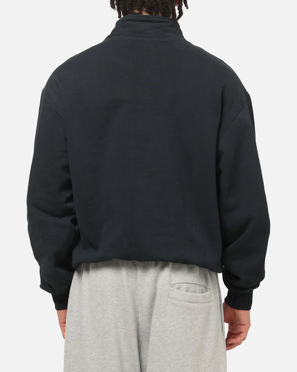 American Thrift Leisure Quarter Zip Mock Neck Sweater Washed Black