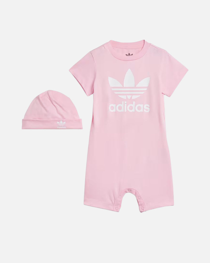 Adidas Infants' Jumpsuit and Beanie Gift Set True Pink