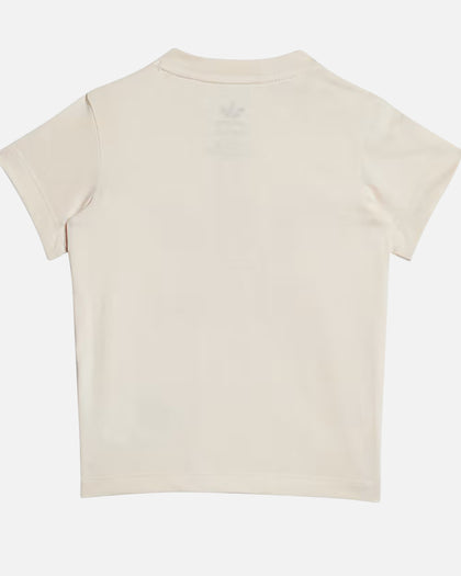 Adidas Infants' Summer Allover Print Shorts and T-Shirt Set Wonder White/Pink