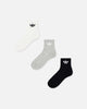 Adidas Mid Crew Socks 3 Pack White/Grey/Black
